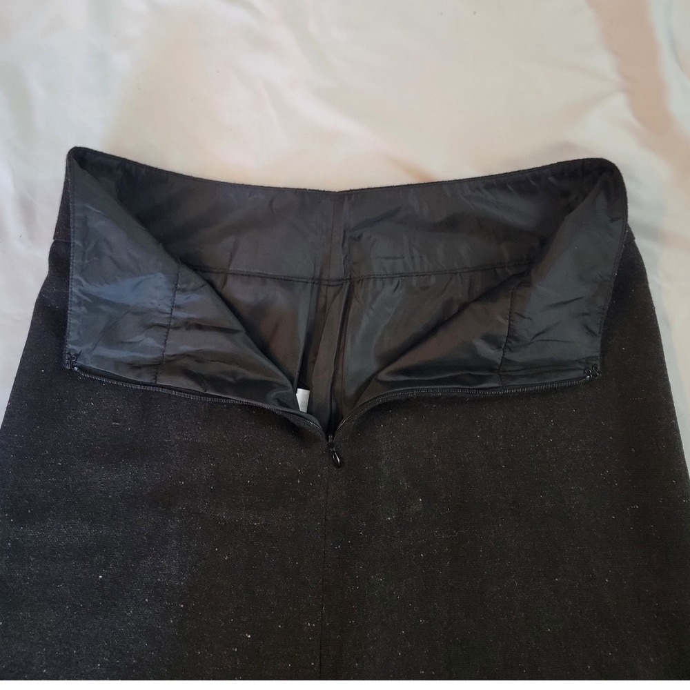 Ann Taylor Women 0 Charcoal Grey Wool Blend Tweed Textured A-Line Mini Skirt - Picture 3 of 6